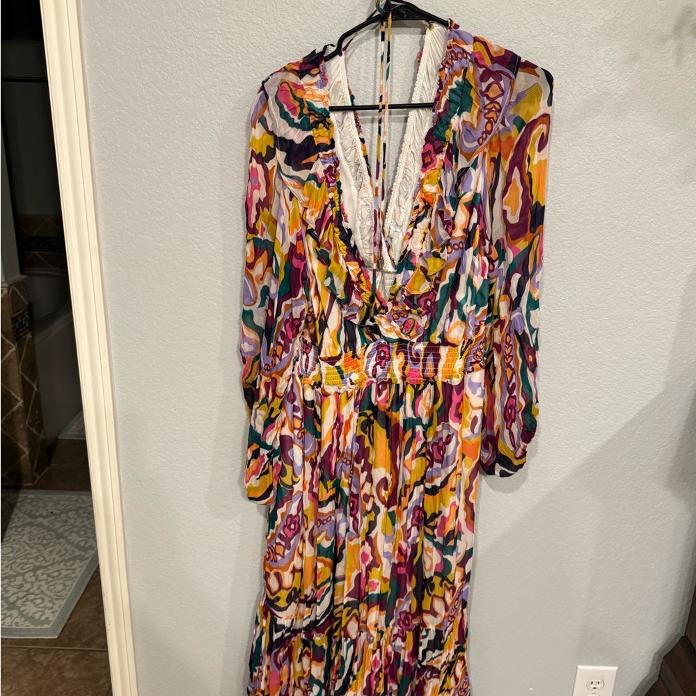Anthropologie Multicolor Floral Midi Dress - Picture 8 of 10